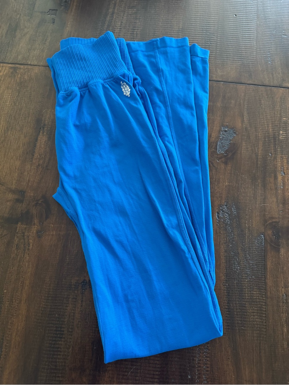 FP Movement by Free People~Good Karma Flares~ Blue Ribbed-Waist Leggings! 🖤
